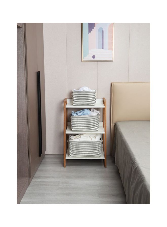 لوازم طقم سلال تخزين من 3 قطع أبيض/ أسود - Image 3