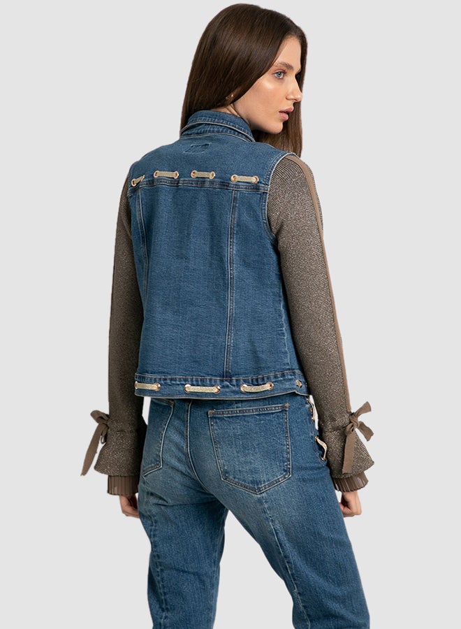 DALYDRESS - Sleeveless Denim Jacket Blue - Image 1