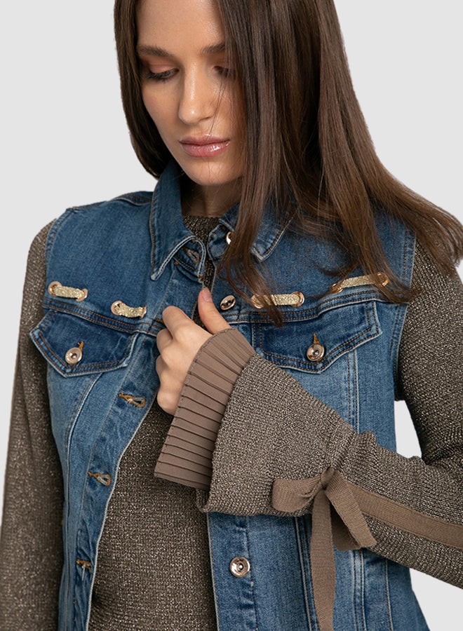 DALYDRESS - Sleeveless Denim Jacket Blue - Image 1