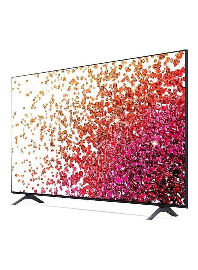 50 Inch 4K Active Hdr Smart Led Tv  With Wall Mount+Remote Control With Build In Mic For Android Tv Box 50NANO75VPA.FU -bundle Black