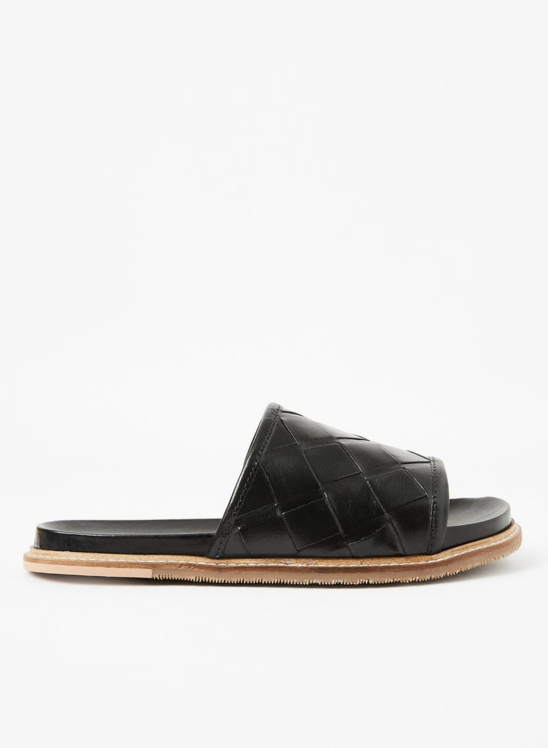 STEVE MADDEN - Rulston Leather Sandals Black - Image 1