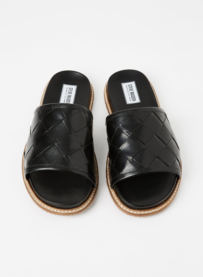 STEVE MADDEN - Rulston Leather Sandals Black - Image 1