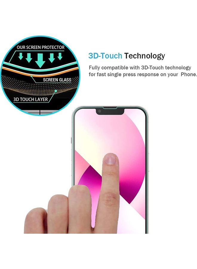 1- Peace iPhone 14/13/13 Pro Tempered Glass Screen Protector Clear