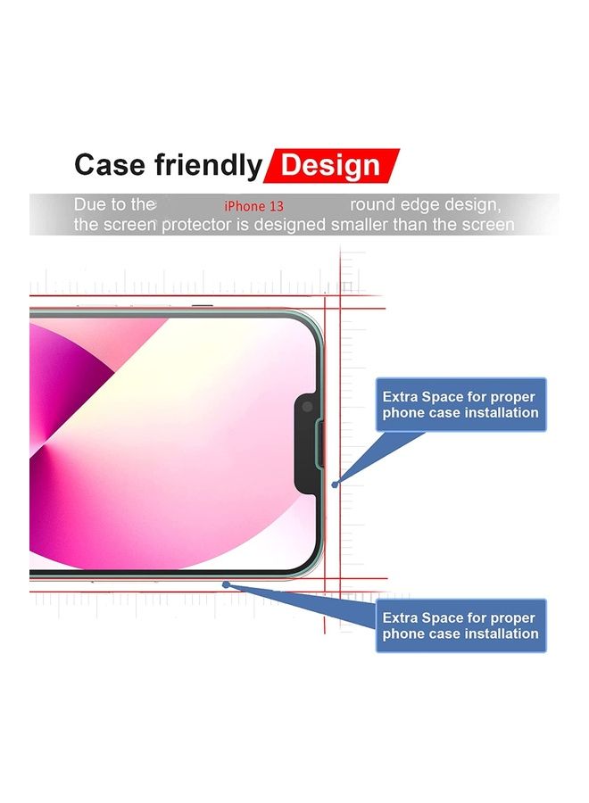 1- Peace iPhone 14/13/13 Pro Tempered Glass Screen Protector Clear