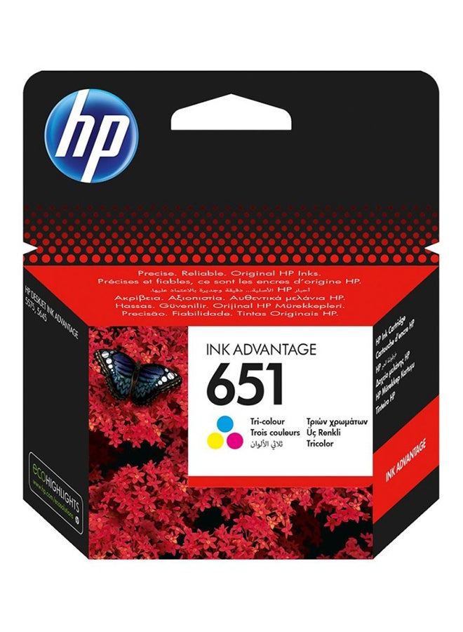 HP 651 Tri-color Original Ink Cartridge C2P11AE Tricolour  - Image 1