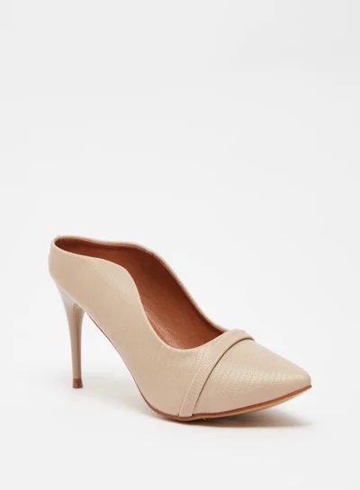 shoexpress Animal Textured Stiletto Heel Pumps Beige