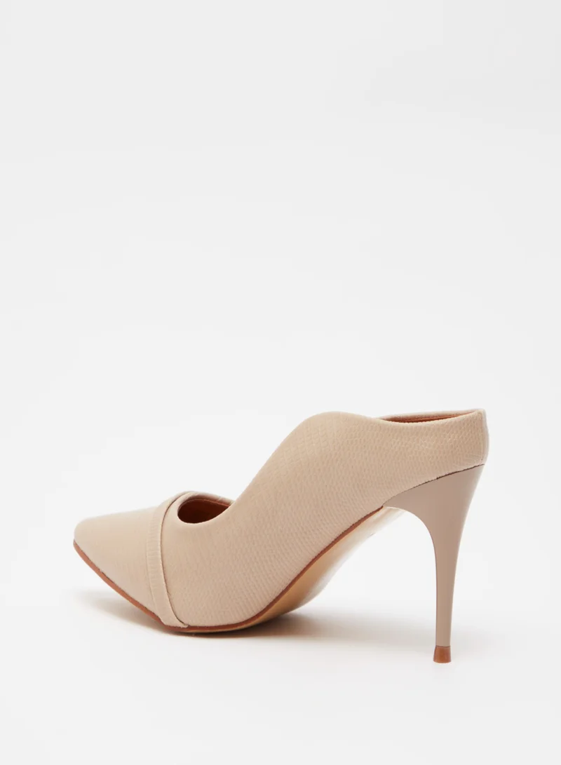 shoexpress Animal Textured Stiletto Heel Pumps Beige