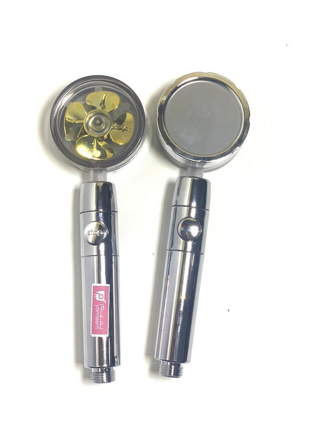 Yameem 360° Rotating Power Shower Head Silver/Gold 26cm - Image 2