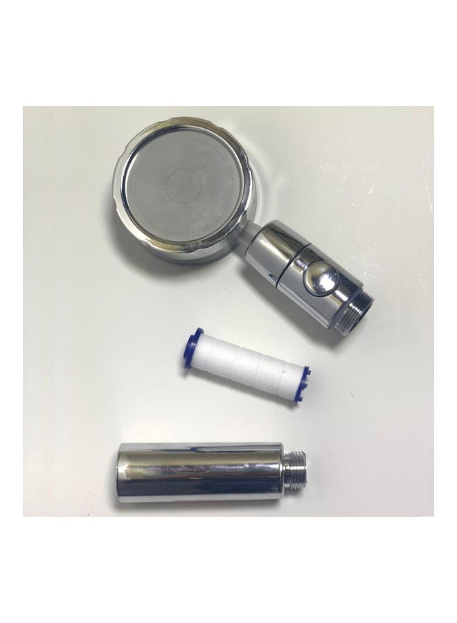 Yameem 360° Rotating Power Shower Head Silver/Gold 26cm - Image 4