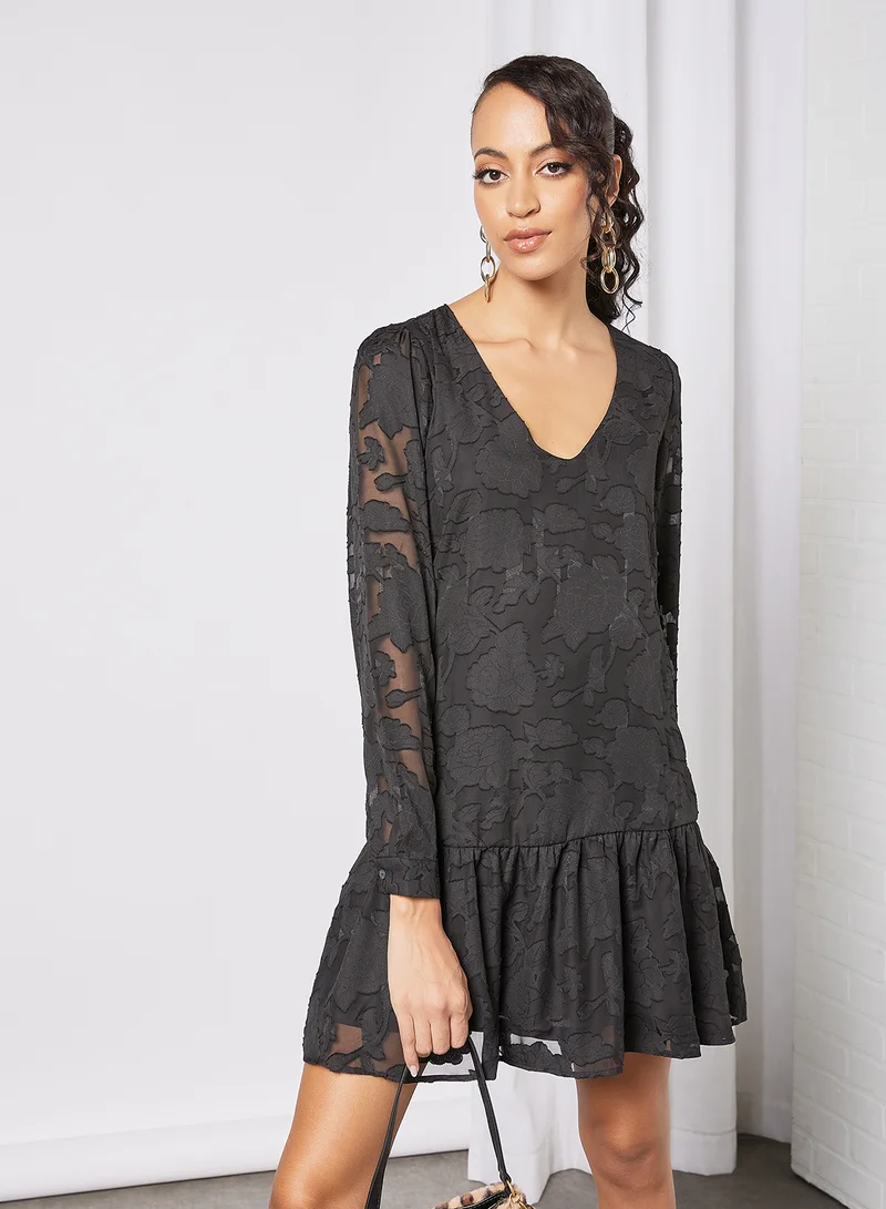 Jacqueline de Yong Lace Ruffle Mini Dress