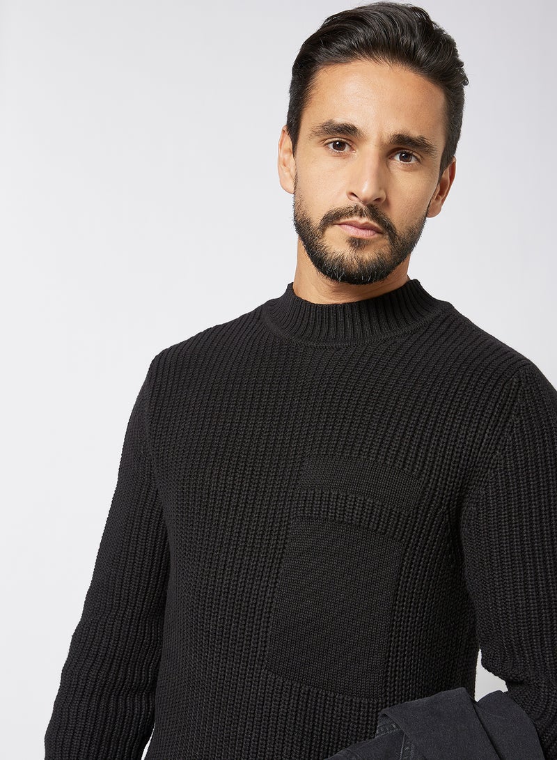 Only & Sons Textured Knitted Pullover Black - Image 3