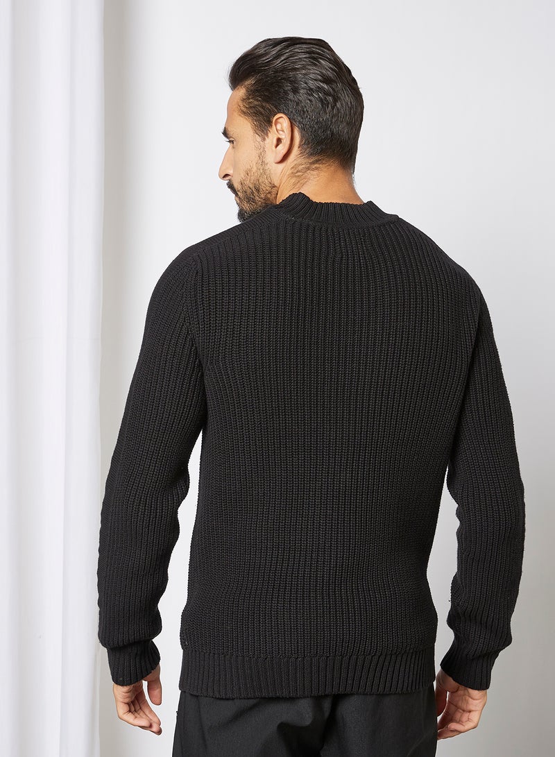 Only & Sons Textured Knitted Pullover Black - Image 4