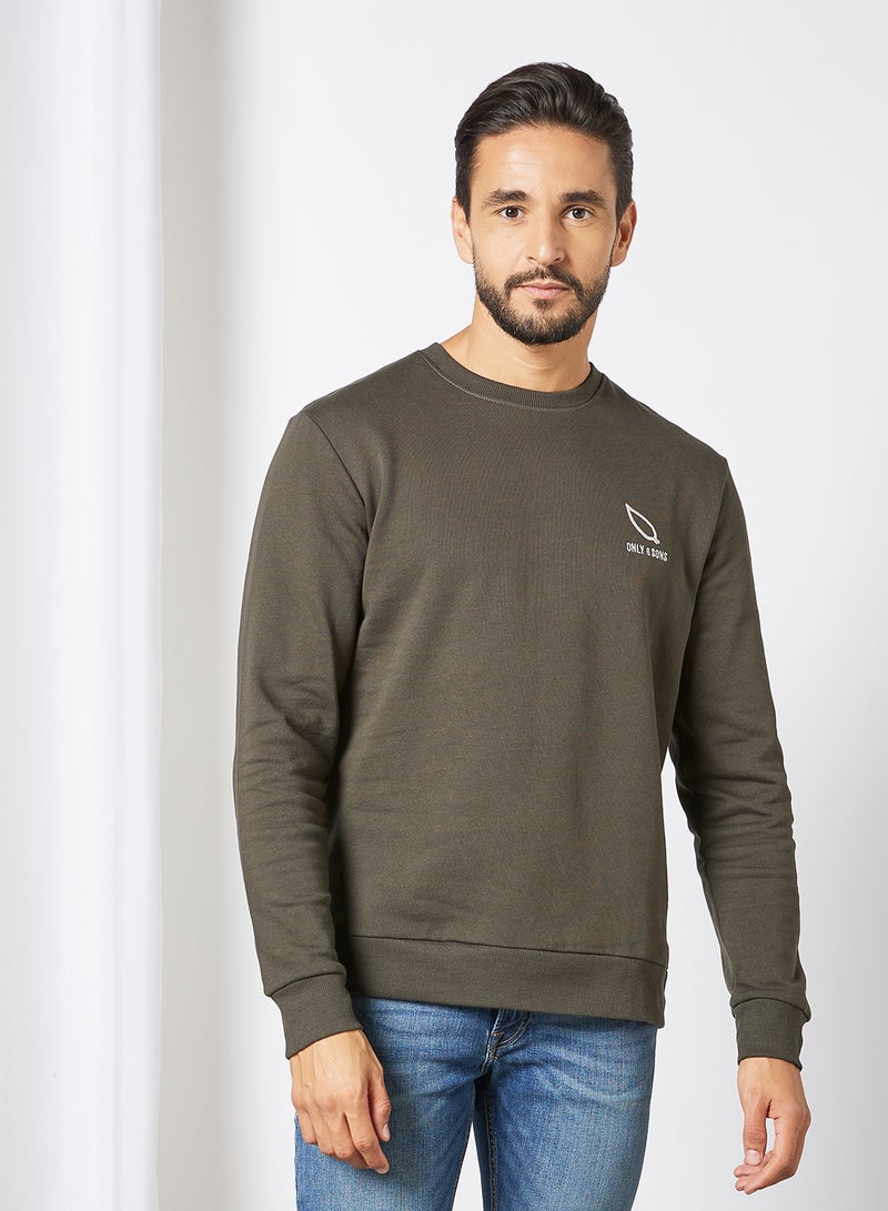 Only & Sons - Logo Crew Neck Sweatshirt Peat - Image 1
