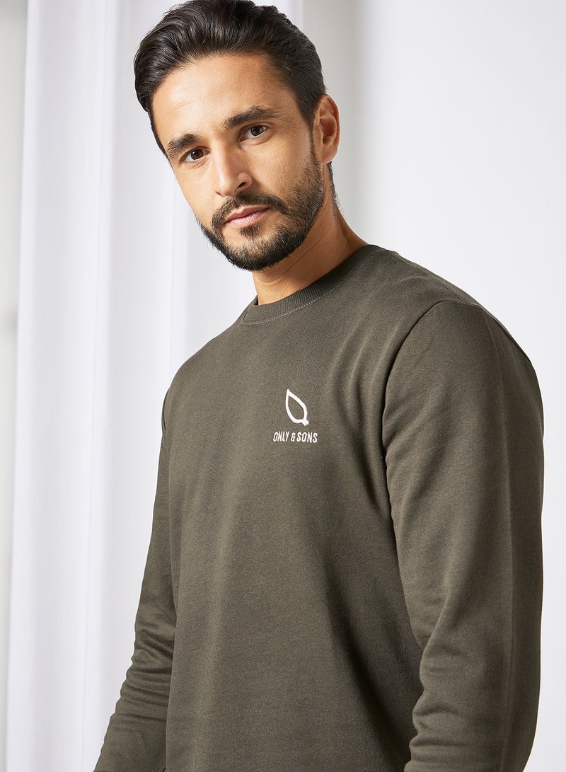 Only & Sons - Logo Crew Neck Sweatshirt Peat - Image 1
