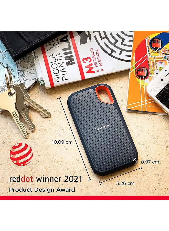 Sandisk - 500 GB Extreme Portable SSD - Up To 1050MB/S Read and 1000MB/S Write Speeds, USB 3.2 Gen 2, 2-Meter Drop Protection With IP55 Resistance - SDSSDE61-500G-G25 500 GB - Image 1