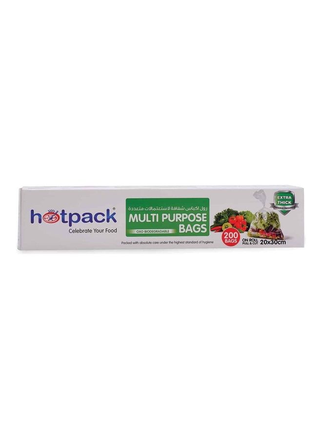 Hotpack - 200-Pieces Oxo Biodegradable Multipurpose Bag Clear 20x30cm - Image 1