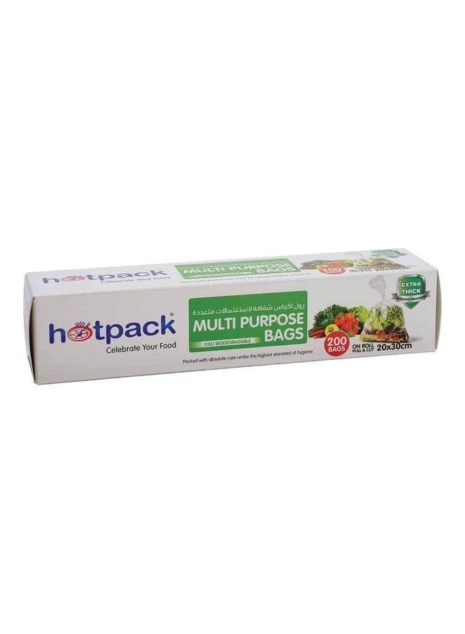Hotpack - 200-Pieces Oxo Biodegradable Multipurpose Bag Clear 20x30cm - Image 1