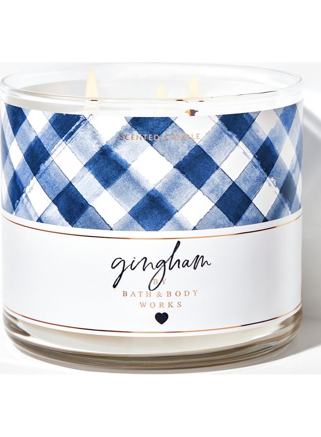 Bath & Body Works - Gingham 3-Wick Candle White - Image 1
