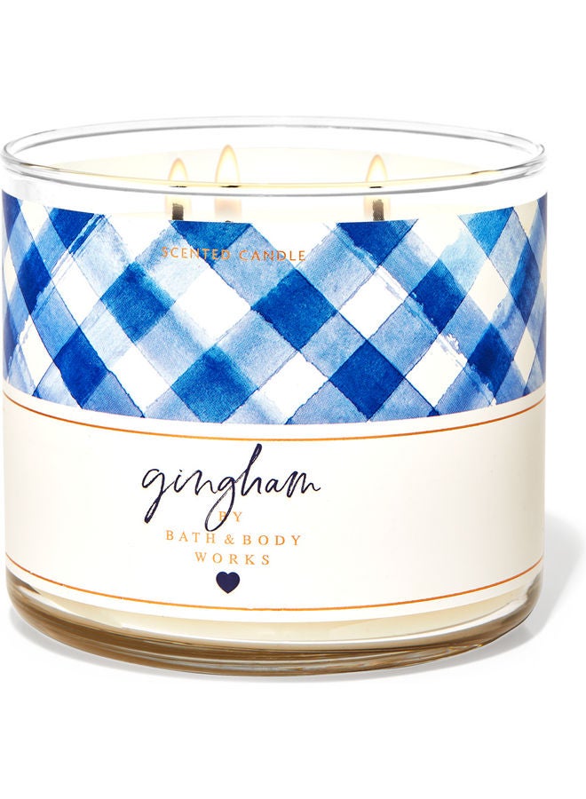 Bath & Body Works - Gingham 3-Wick Candle White - Image 1