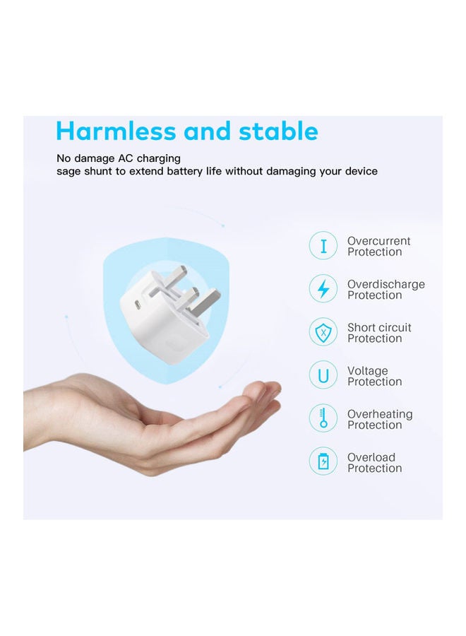 بلاك تايجر شاحن منزلي جداري مدخل تايب سي للايفون أبيض - Image 2