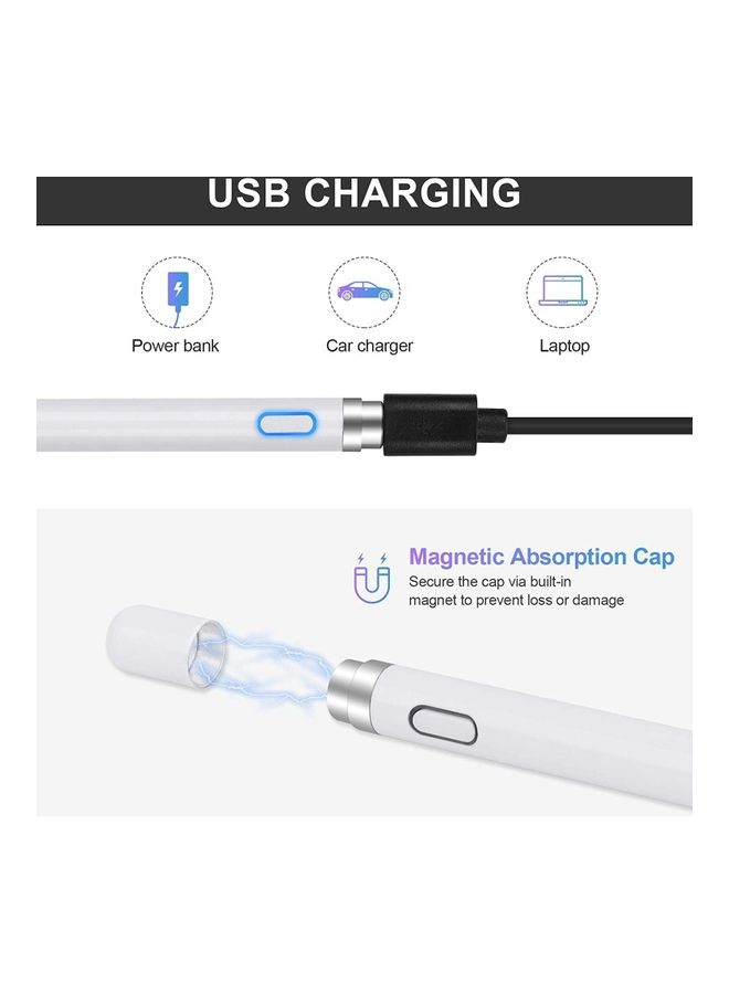 قلم إلكتروني رقمي يعمل باللمس أبيض - Image 2