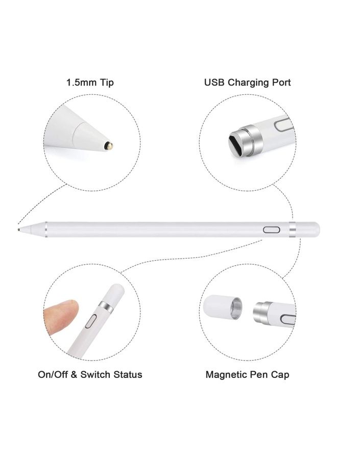 قلم إلكتروني رقمي يعمل باللمس أبيض - Image 4