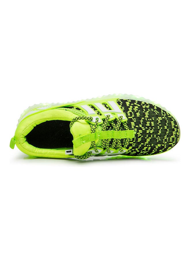 Kids Fashion Children Lamp Fluorescent Low Top Sneakers Green/Black - Image 2
