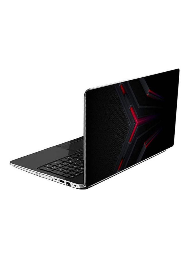 Zigzag Printed Laptop Skin For Laptops-278 Black/Red 