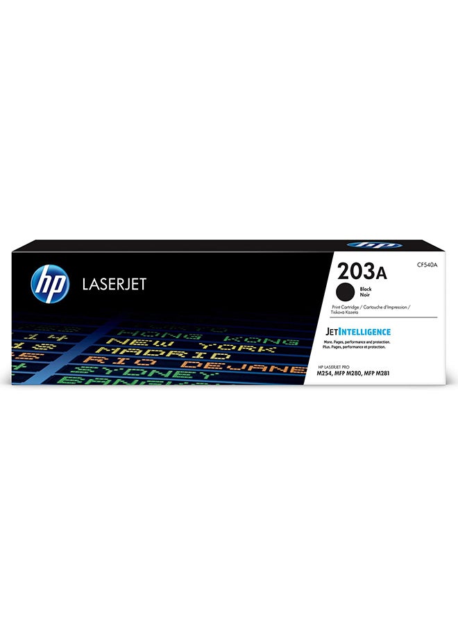 HP - HP 203A Black Original LaserJet Toner Cartridge [CF540A] | Works with HP LaserJet Pro M254, M280, M281 Printers - Black - Image 1
