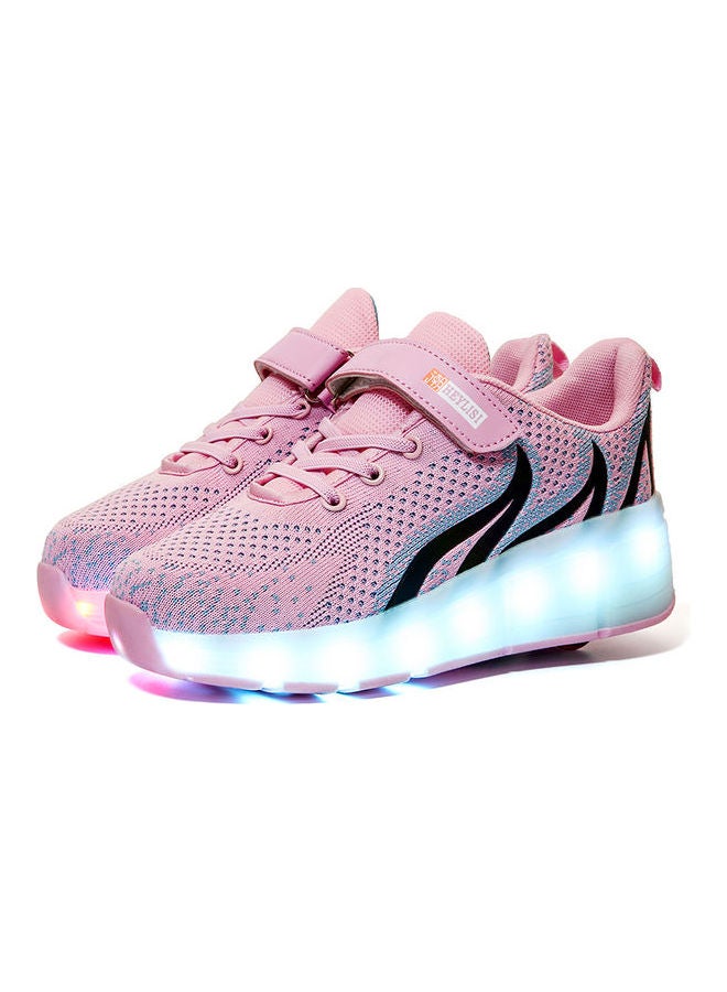 Generic Kids Roller Slanding Single Round Low Top Sneakers Pink  - Image 1