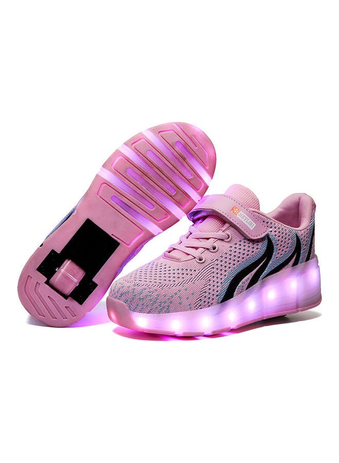 Generic Kids Roller Slanding Single Round Low Top Sneakers Pink  - Image 2