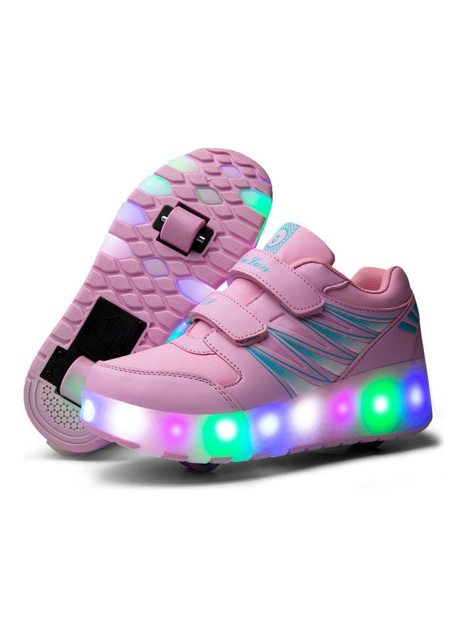 Generic Girls Led Light Weight Running Double Round Low Top Sneakers Pink  - Image 2