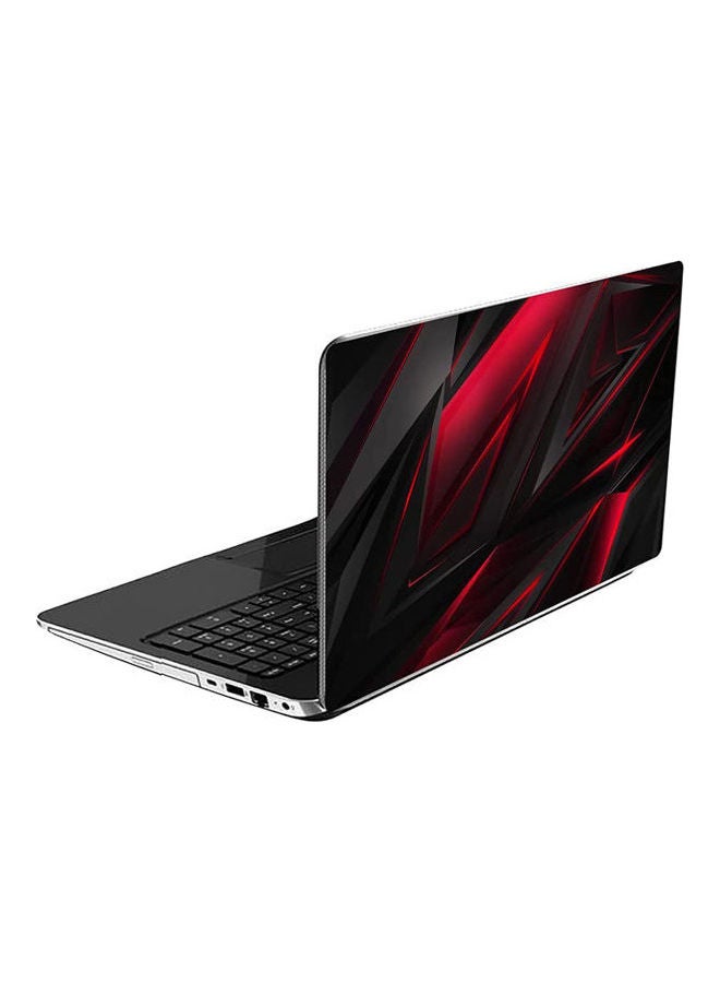 Zigzag Printed Laptop Skin For Laptops-392 Black/Red 