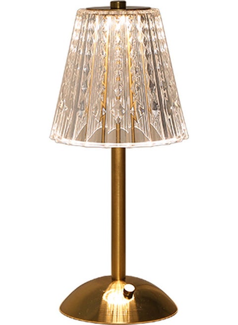 Crystal Diamond Metal Table Lamp Gold 26X12X12cm