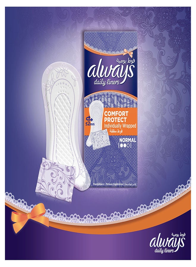 Daily Liners Comfort Protect Individually Wrapped Pantyliners, 40 Count - v1635850883/N14455127A_2