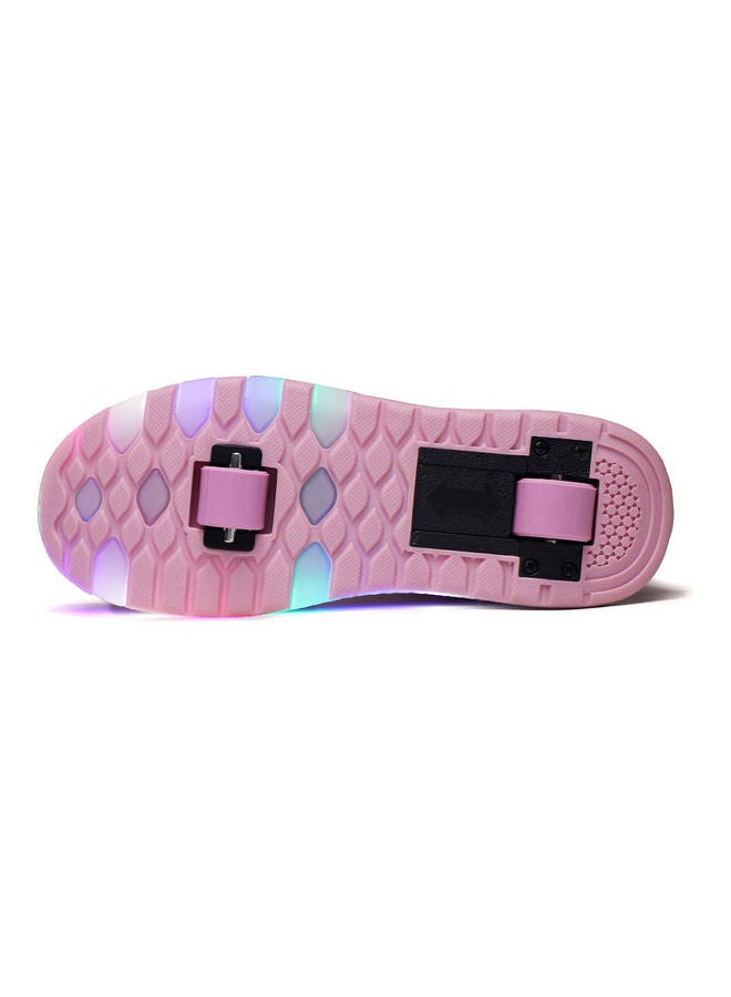 Generic Kids Led Cool Dark Stylish Shiny Double Round Low Top Sneakers Pink  - Image 3