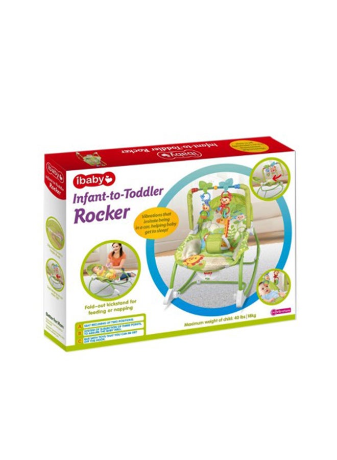 ibaby Infant-To-Toddler Rocker Chair - Green/White/Yellow  - Image 5