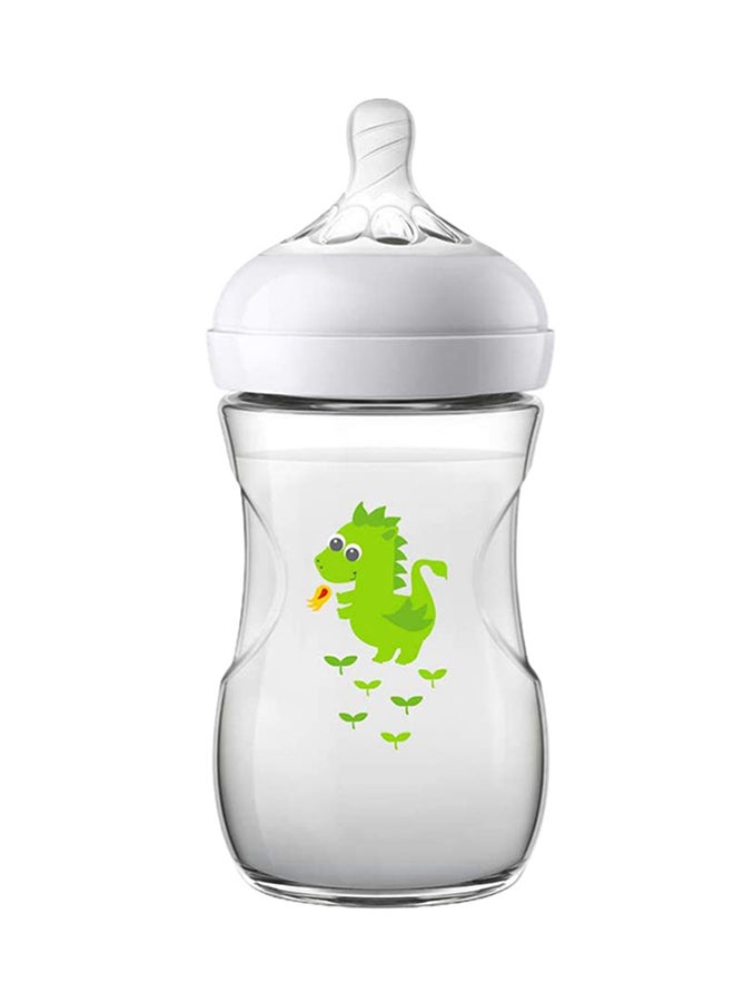 PHILIPS AVENT - Natural Feeding Bottle, Dragon, 260 ml, White/Green - Image 1