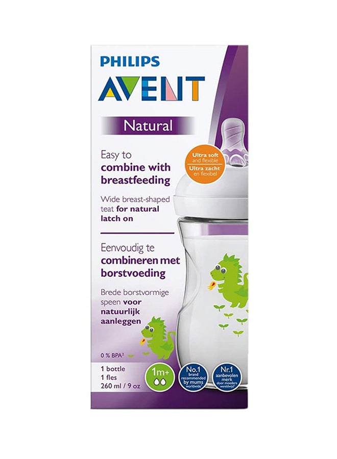 PHILIPS AVENT - Natural Feeding Bottle, Dragon, 260 ml, White/Green - Image 1