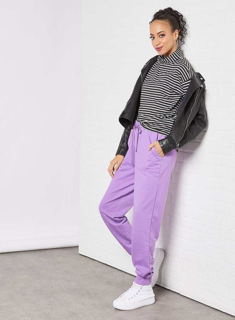 Aila - Women's Casual Turtleneck Drop-Shoulder Long Sleeve Stripes Crop Top Multicolour - Image 1