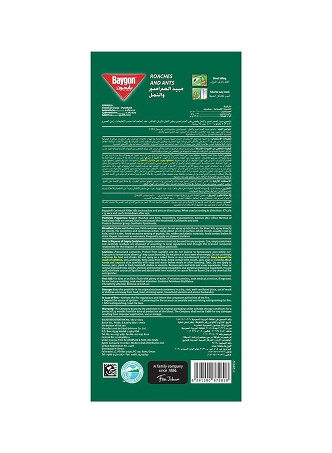 Baygon - Roach And Ant Insect Killer Green 400ml - Image 1