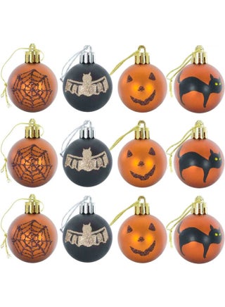 12-Piece Halloween Decoration Hanging Balls Multicolour 23.00 x 6.00 x 17.40cm - v1635855005/N51679793A_1