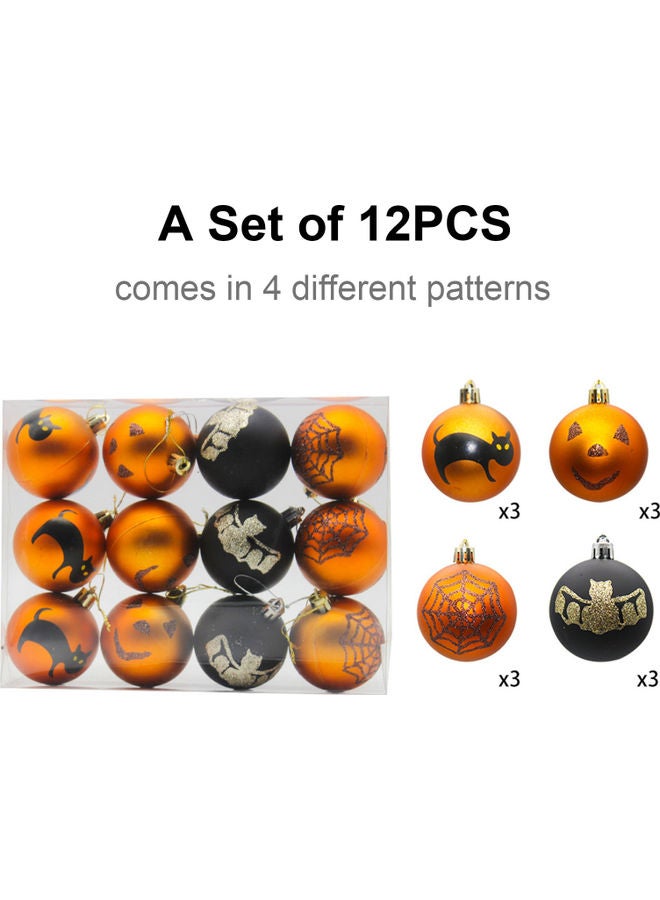12-Piece Halloween Decoration Hanging Balls Multicolour 23.00 x 6.00 x 17.40cm