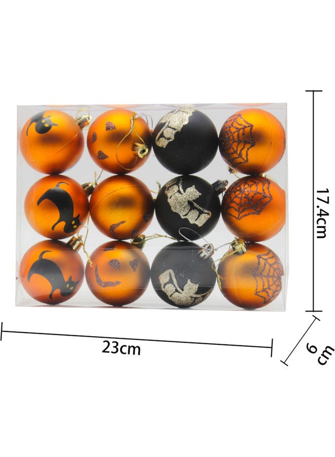 12-Piece Halloween Decoration Hanging Balls Multicolour 23.00 x 6.00 x 17.40cm