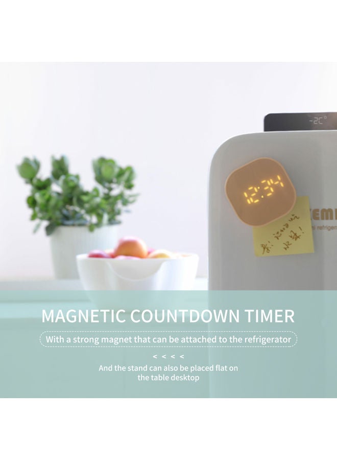 USB Indoor Thermometer Digital Alarm Clock With Magnetic Countdown Timer for Cooking in Kitchen Pink 12.50 x 2.60 x 8.50cm - Image 2