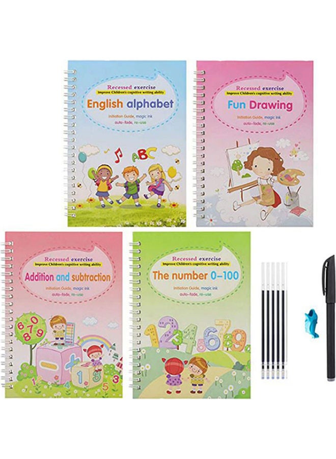 Arabest 4-Piece Sank Magic Practice Copybook And Workbook Multicolour  - Image 1