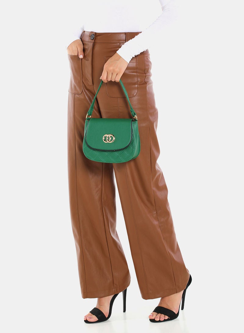 Aila - Magnetic Closure Textured Womens PU Satchel bag Mint Green - Image 1