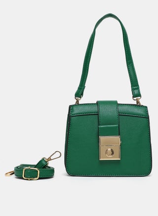 Magnetic Closure Womens PU Satchel bag Green - v1635855569/N49999154A_1