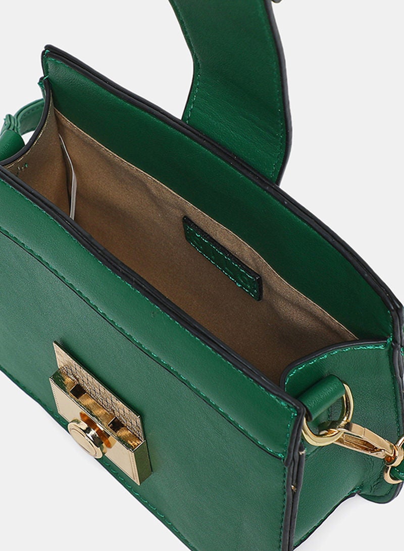 Magnetic Closure Womens PU Satchel bag Green