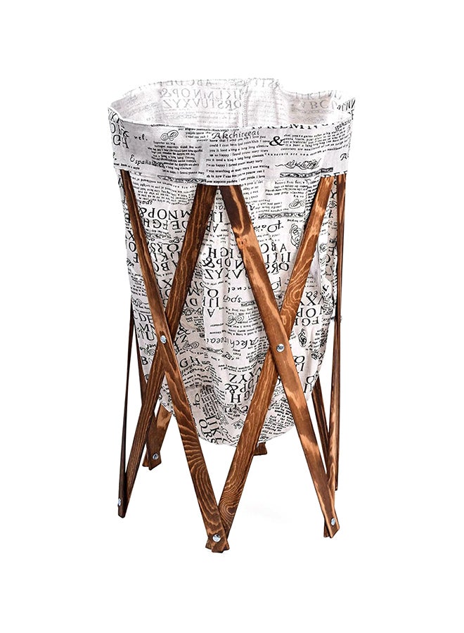 LINGWEI Laundry Basket Bin With Wooden Frame Multicolour 44x68x44cm - Image 1